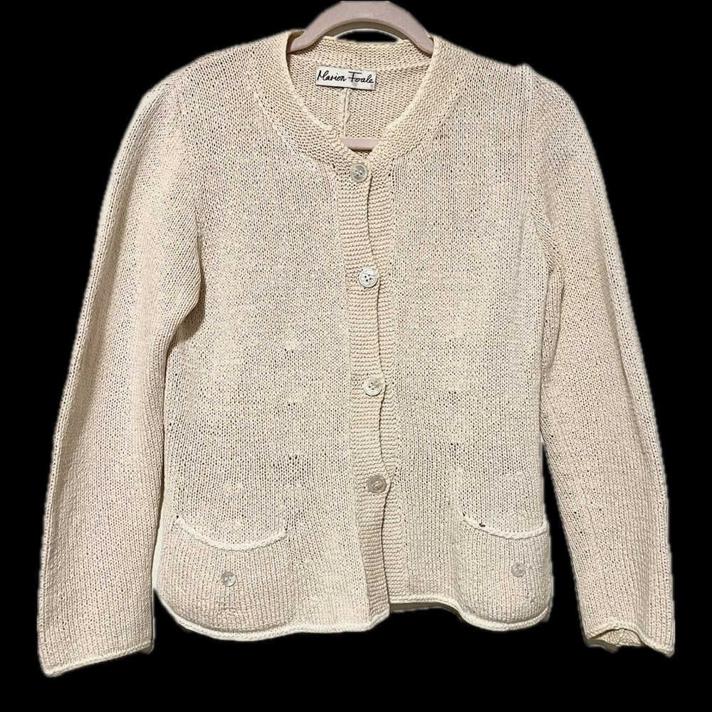 Marion Foale Vintage 100% Cotton Made In England Cardigan